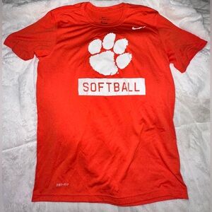 NWOT Nike Orange Clemson Tigers Softball Performance T-Shirt Women Medium
